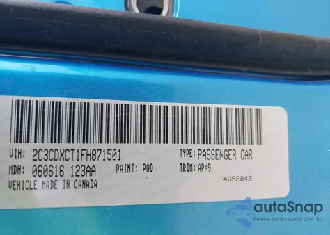 2015 Dodge Charger R/T из США, поврежденный, VIN 2C3CDXCT1FH871501